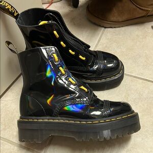 Dr. Martens Black Holographic Women's Boots